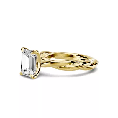 Riona Twist 1.50 ct. Emerald-Cut Lab Engagement Ring