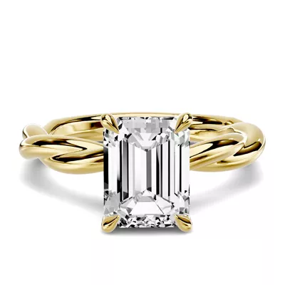 Riona Twist 3.00 ct. Emerald-Cut Lab Engagement Ring
