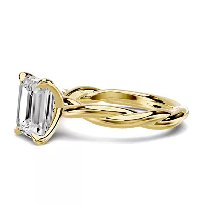 Riona Twist 3.00 ct. Emerald-Cut Lab Engagement Ring
