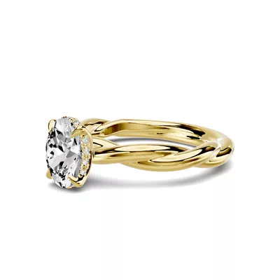 Riona Twist Hidden Halo 1.00 ct. Oval Lab Engagement Ring