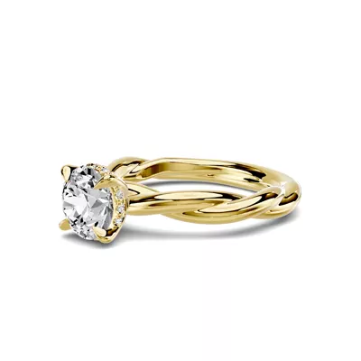 Riona Twist Hidden Halo 1.00 ct. Round Lab Engagement Ring