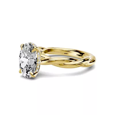 Riona Twist Hidden Halo 2.00 ct. Oval Lab Engagement Ring