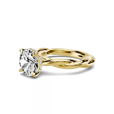 Riona Twist Hidden Halo 2.00 ct. Round Lab Engagement Ring
