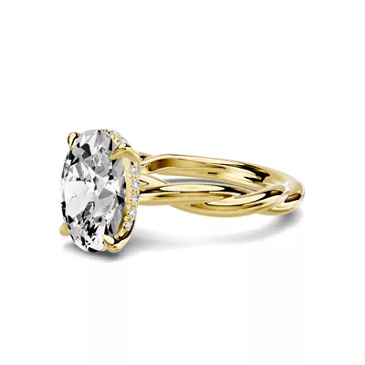 Riona Twist Hidden Halo 3.00 ct. Oval Lab Engagement Ring
