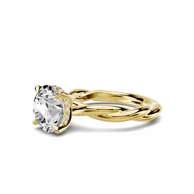 Riona Twist Hidden Halo 3.00 ct. Round Lab Engagement Ring