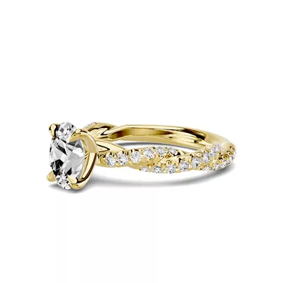 Riona Double Pavé Twist 1.00 ct. Oval Lab Engagement Ring
