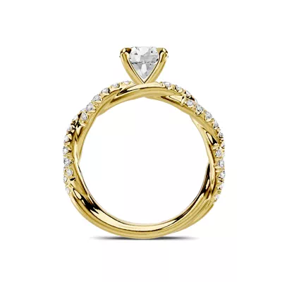 Riona Double Pavé Twist 1.00 ct. Round Lab Engagement Ring