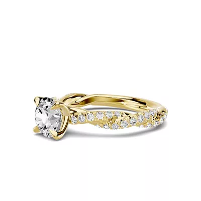 Riona Double Pavé Twist 1.00 ct. Round Lab Engagement Ring