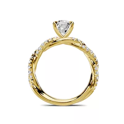 Riona Double Pavé Twist 1.50 ct. Elongated Cushion Lab Engagement Ring