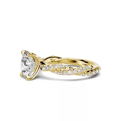 Riona Double Pavé Twist 1.50 ct. Elongated Cushion Lab Engagement Ring