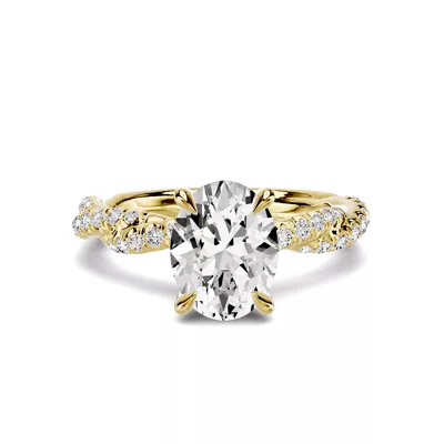 Riona Double Pavé Twist 1.50 ct. Oval Lab Engagement Ring