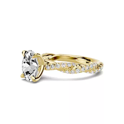 Riona Double Pavé Twist 1.50 ct. Oval Lab Engagement Ring