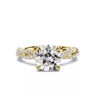 Riona Double Pavé Twist 1.50 ct. Round Lab Engagement Ring