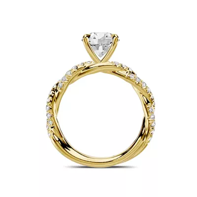 Riona Double Pavé Twist 1.50 ct. Round Lab Engagement Ring