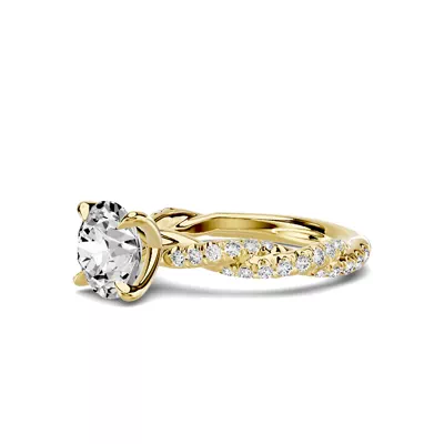 Riona Double Pavé Twist 1.50 ct. Round Lab Engagement Ring
