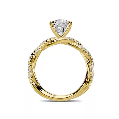 Riona Double Pavé Twist 2.00 ct. Elongated Cushion Lab Engagement Ring