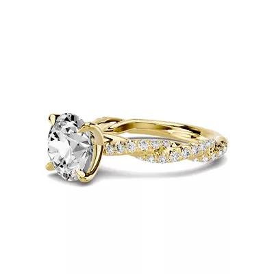 Riona Double Pavé Twist 2.50 ct. Round Lab Engagement Ring