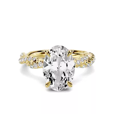 Riona Double Pavé Twist 3.00 ct. Oval Lab Engagement Ring