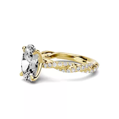 Riona Double Pavé Twist 3.00 ct. Oval Lab Engagement Ring