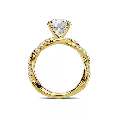 Riona Double Pavé Twist 3.00 ct. Round Lab Engagement Ring