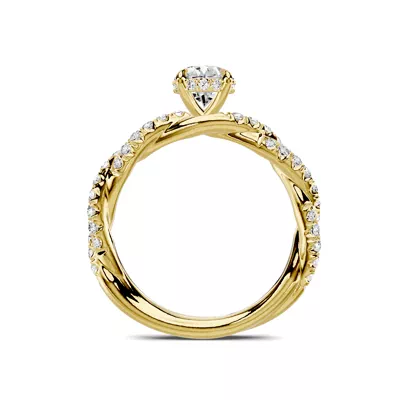 Riona Double Pavé Twist Hidden Halo 1.00 ct. Oval Lab Engagement Ring