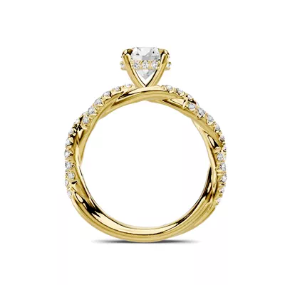 Riona Double Pavé Twist Hidden Halo 1.00 ct. Round Lab Engagement Ring