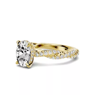 Riona Double Pavé Twist Hidden Halo 1.50 ct. Oval Lab Engagement Ring