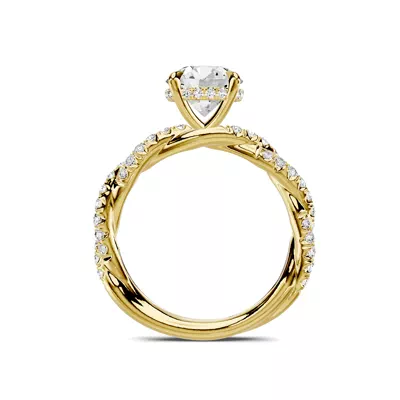 Riona Double Pavé Twist Hidden Halo 1.50 ct. Round Lab Engagement Ring