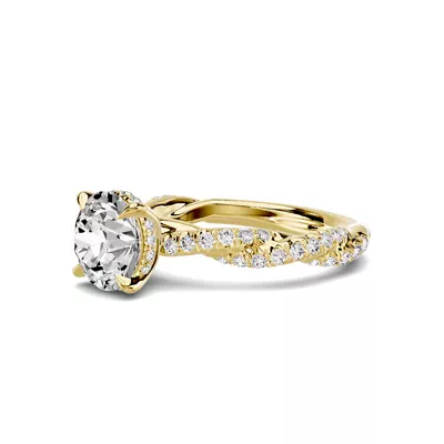 Riona Double Pavé Twist Hidden Halo 1.50 ct. Round Lab Engagement Ring