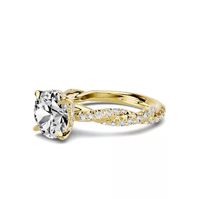 Riona Double Pavé Twist Hidden Halo 2.00 ct. Round Lab Engagement Ring