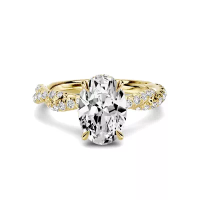 Riona Double Pavé Twist Hidden Halo 2.50 ct. Oval Lab Engagement Ring