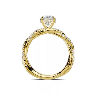 Riona Double Pavé Twist Hidden Halo 2.50 ct. Oval Lab Engagement Ring