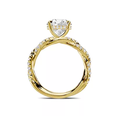 Riona Double Pavé Twist Hidden Halo 3.00 ct. Round Lab Engagement Ring