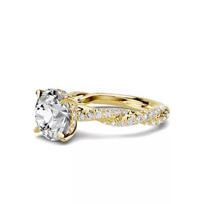 Riona Double Pavé Twist Hidden Halo 3.00 ct. Round Lab Engagement Ring