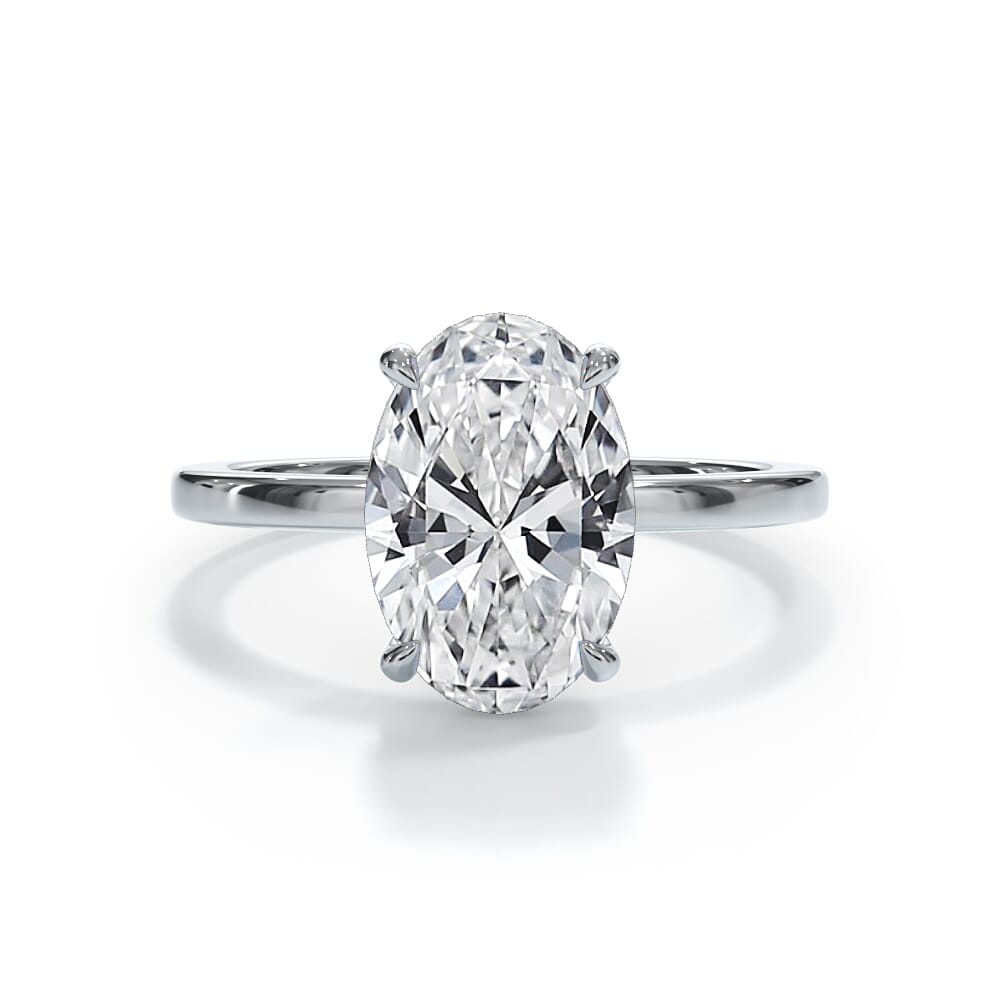 Bellora Hidden Halo 3.00 ct. Oval Lab Engagement Ring