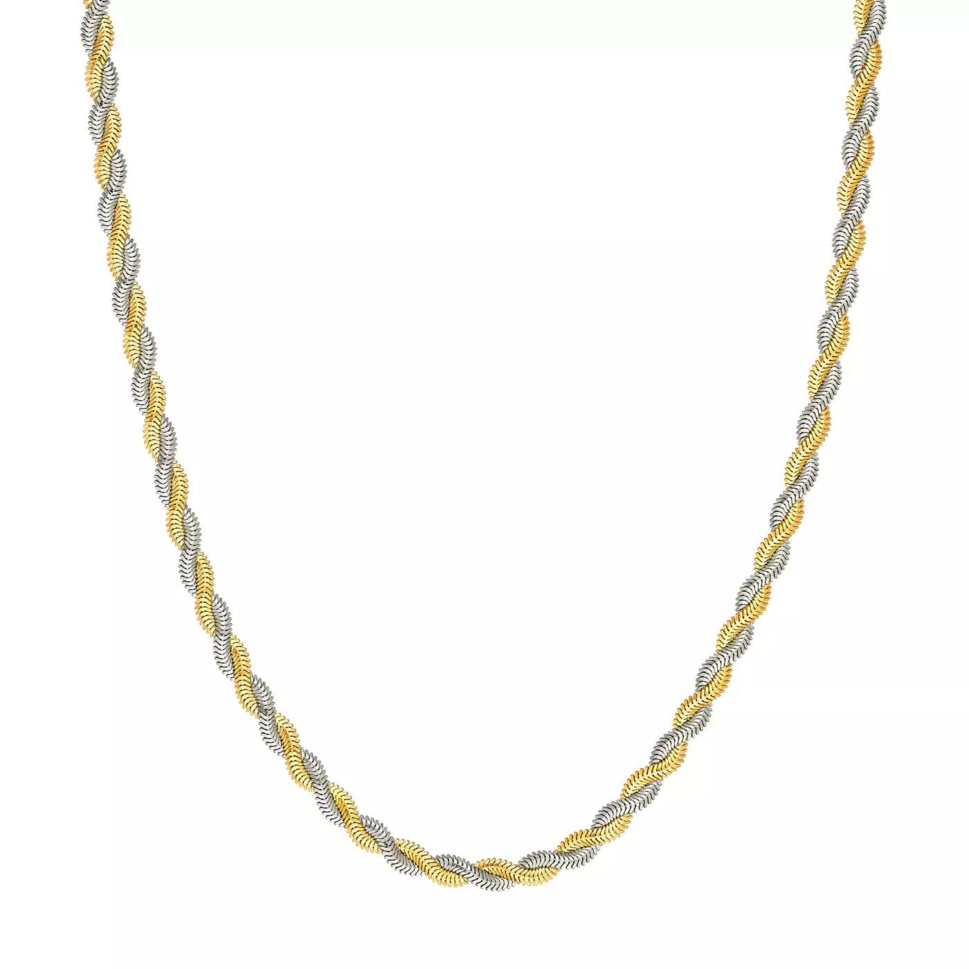 Two-Tone Braided Snake Chain Necklace