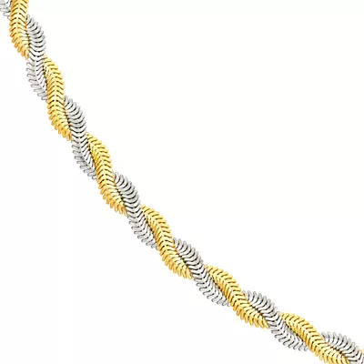 Two-Tone Braided Snake Chain Necklace