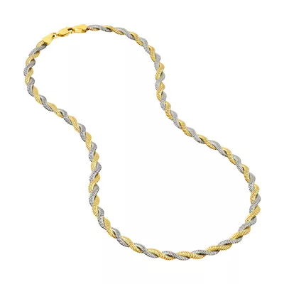 Two-Tone Braided Snake Chain Necklace