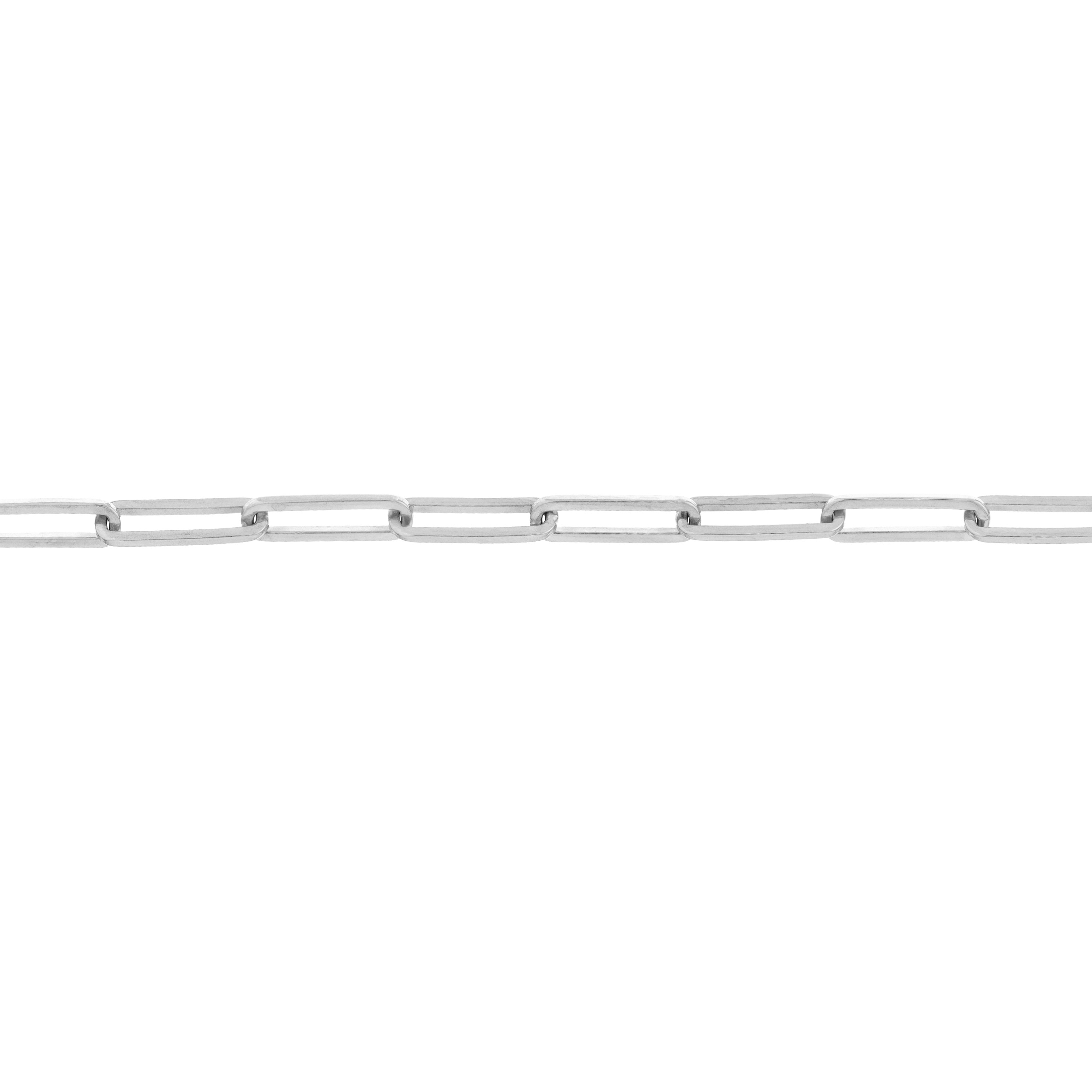 Paper Clip Chain Gold Bracelet (3.8mm, 8 inches)