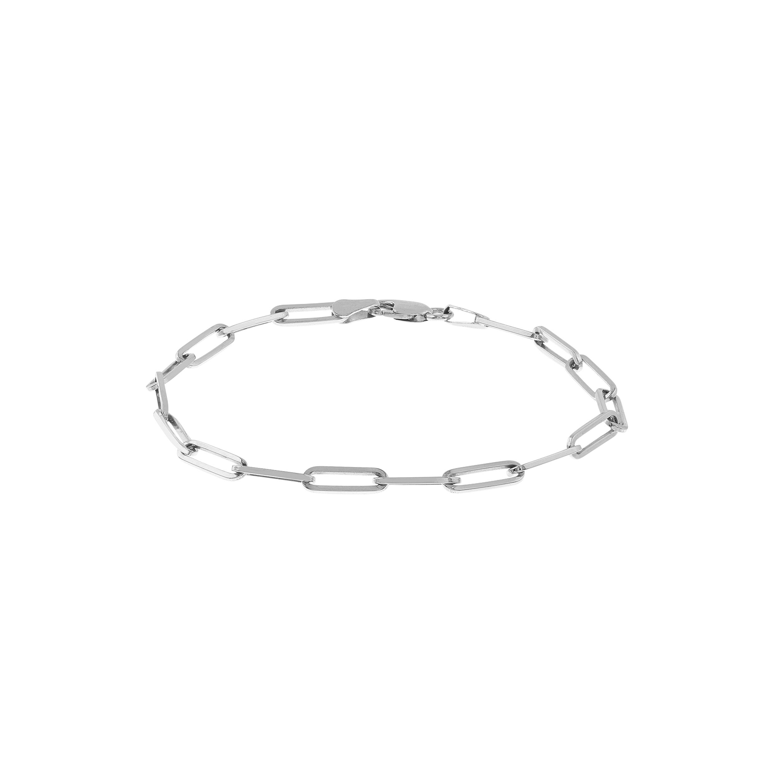 Paper Clip Chain Gold Bracelet (3.8mm, 8 inches)