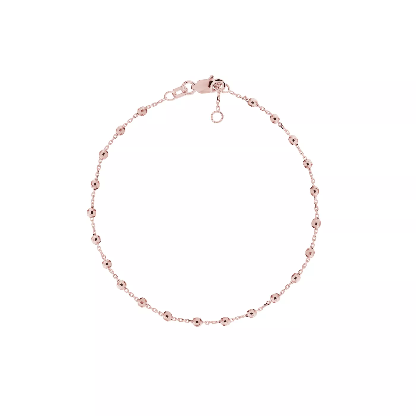 Faceted Bead Station Gold Bracelet