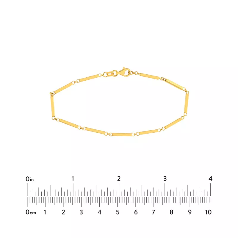 14K Yellow Gold Bar Station Gold Bracelet