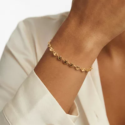 Heart Link Gold Bracelet