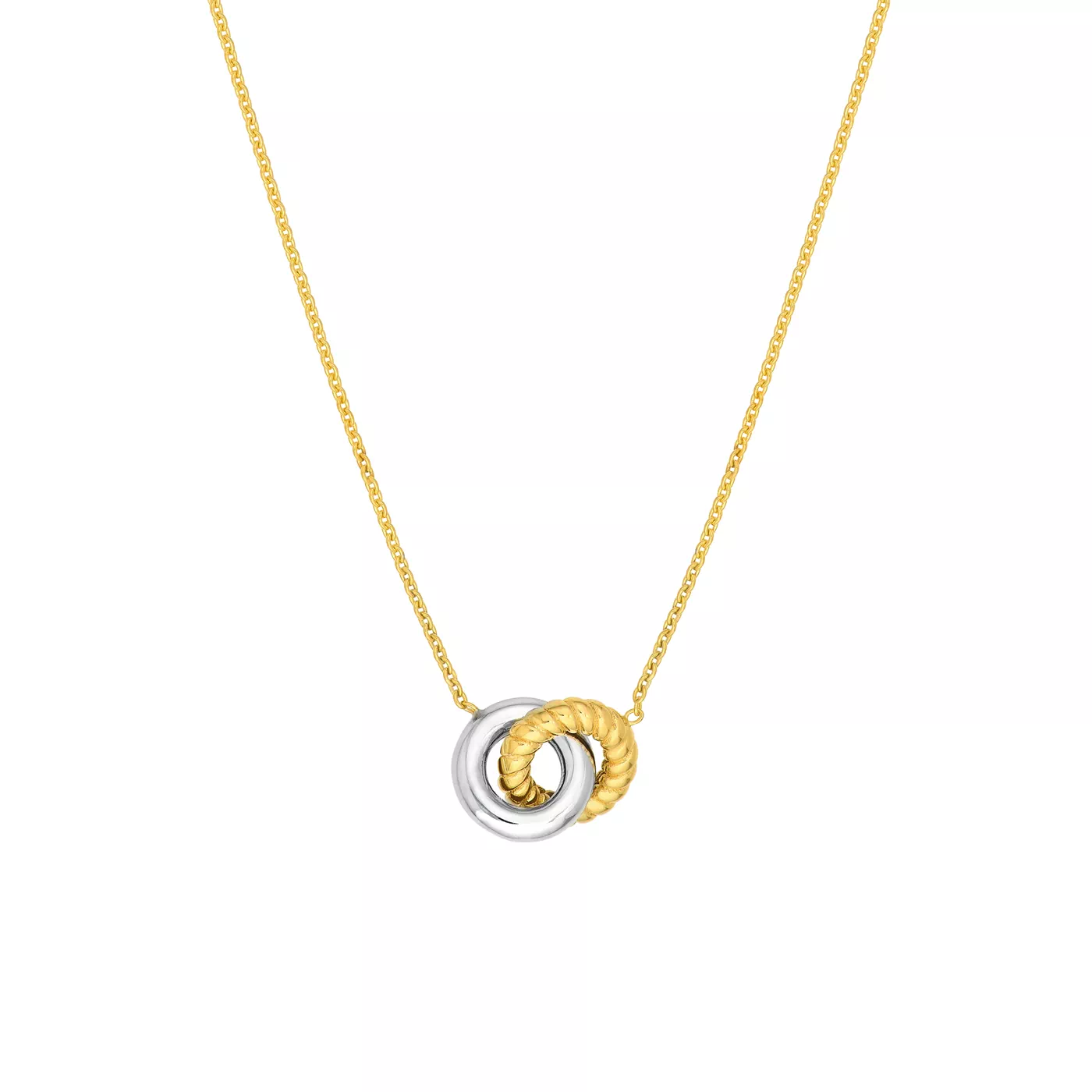 Interlocking Two-Tone Circle Necklace
