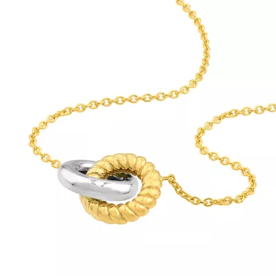 Interlocking Two-Tone Circle Necklace