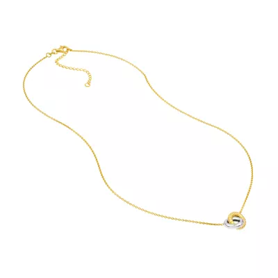 Interlocking Two-Tone Circle Necklace