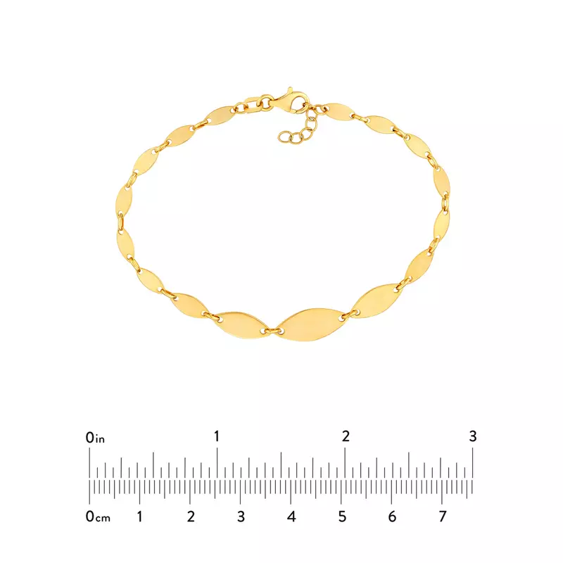 14K Yellow Gold Graduated Oval Link Gold Bracelet