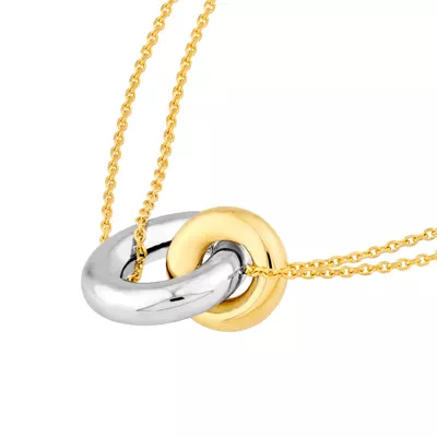 Two-Tone Interlocking Circle Necklace