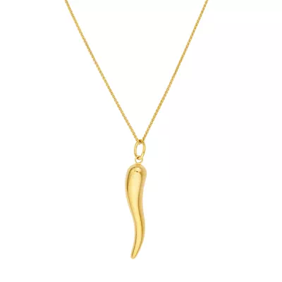Italian Horn Gold Necklace