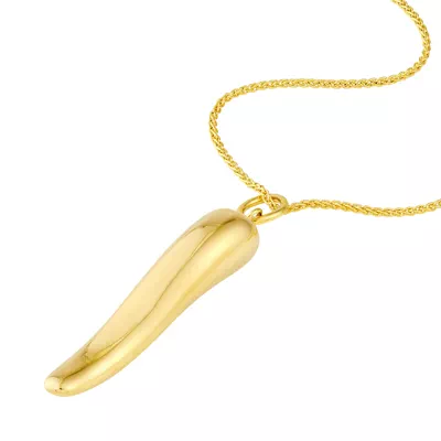 Italian Horn Gold Necklace